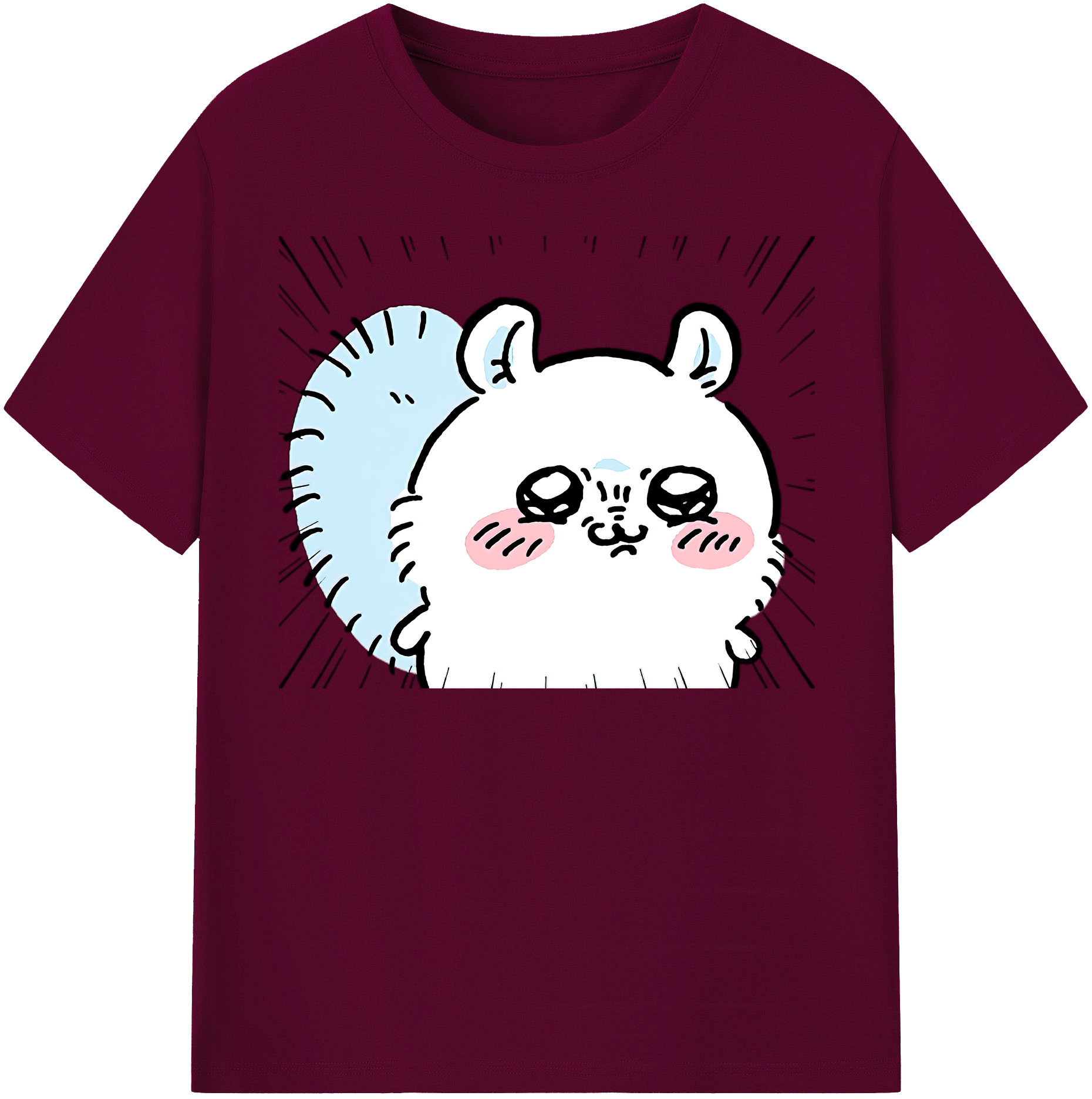 （画像用） ちいかわ モモンガ Chii-kawa Momonga レディースカジュアルプリントTシャツ（綿100％）